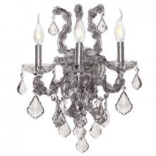  W23116C15-CL - Maria Theresa 3-Light Chrome Finish and Clear Crystal Candle Wall Sconce Light 15 in. W x 19 in. H L