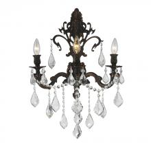  W23316F17 - Versailles 3-Light dark Bronze Finish Crystal Wall Sconce Light 17 in. W x 24 in. H Large