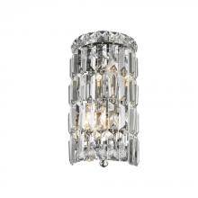  W23510C6 - Cascade 2-Light Chrome Finish Crystal Rounded Wall Sconce Light 6 in. W x 12 in. H Small ADA