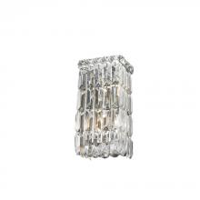  W23521C6 - Cascade 2-Light Chrome Finish Crystal Rectangular Wall Sconce Light 6 in. W x 12 in. H Small ADA