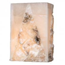  W23808F8 - Pompeii Collection 1 Light Flemish Brass Finish Natural Quartz Stone Wall Sconce 8" W x 12" 