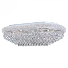Worldwide Lighting Corp W33007C40 - Empire 24-Light Chrome Finish and Clear Crystal Flush Mount Ceiling Light 40 in. L x 24 in. W x 12 i