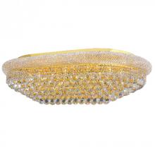 Worldwide Lighting Corp W33007G40 - Empire 24-Light Gold Finish and Clear Crystal Flush Mount Ceiling Light 40 in. L x 24 in. W x 12 in.