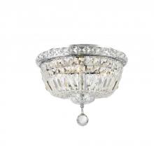 Worldwide Lighting Corp W33008C12 - Empire 4-Light Chrome Finish and Clear Crystal Flush Mount Ceiling Light 12 in. Dia x 9 in. H Round 