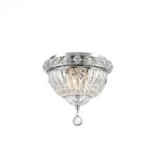 Worldwide Lighting Corp W33008C8 - Empire 3-Light Chrome Finish and Clear Crystal Flush Mount Ceiling Light 8 in. Dia x 8 in. H Round S