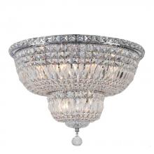 Worldwide Lighting Corp W33010C20 - Empire 10-Light Chrome Finish and Clear Crystal Flush Mount Ceiling Light 20 in. Dia x 16 in. H Roun