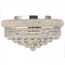  W33011C16 - Empire 8-Light Chrome Finish and Clear Crystal Flush Mount Ceiling Light 16 in. Dia x 8 in. H Medium