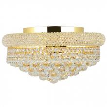  W33011G16 - Empire 8-Light Gold Finish and Clear Crystal Flush Mount Ceiling Light 16 in. Dia x 8 in. H Medium