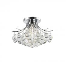  W33015C16 - Empire 3-Light Chrome Finish and Clear Crystal Flush Mount Ceiling Light 16 in. Dia x 12 in. H Round