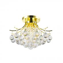  W33015G16 - Empire 3-Light Gold Finish and Clear Crystal Flush Mount Ceiling Light 16 in. Dia x 12 in. H Round M