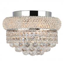  W33019C12 - Empire 4-Light Chrome Finish and Clear Crystal Flush Mount Ceiling Light 12 in. Dia x 6 in. H Round