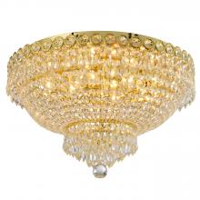Worldwide Lighting Corp W33020G20 - Empire Collection 6 Light Gold Finish and Clear Crystal Flush Mount Ceiling Light 20" d x 12"