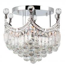  W33021C16 - Empire 6-Light Chrome Finish and Clear Crystal Flush Mount Ceiling Light 16 in. Dia x 15 in. H Round