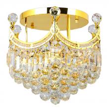  W33021G16 - Empire 6-Light Gold Finish and Clear Crystal Flush Mount Ceiling Light 16 in. Dia x 15 in. H Round M