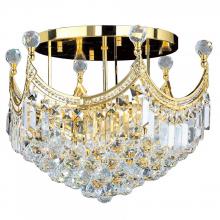  W33021G20 - Empire 9-Light Gold Finish and Clear Crystal Flush Mount Ceiling Light 20 in. Dia x 16 in. H Round L