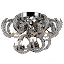  W33112C12 - Medusa 3-Light Chrome Finish Crystal Ribbon Flush Mount Ceiling Light 12 in. Dia x 11 in. H Small