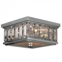  W33140C10 - Athens 4-Light Chrome Finish and Clear Crystal Flush Mount Ceiling Light 10 in. Square Small