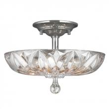 Worldwide Lighting Corp W33142C16-CL - Mansfield 4-Light Chrome Finish and Clear Crystal Bowl Semi Flush Mount Ceiling Light 16 in. Medium