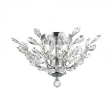 Worldwide Lighting Corp W33152C20 - Aspen 4-Light Chrome Finish and Clear Crystal Floral Semi-Flush Mount Ceiling Light 20 in. Dia x 11