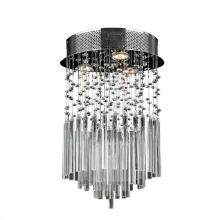  W33260C12-CL - Torrent 3-Light Chrome Finish and Clear Crystal Flush Mount Ceiling Light 12 in. Dia x 18 in. H Roun