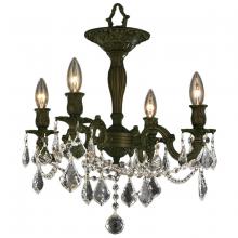  W33303F17-CL - Windsor 4-Light dark Bronze Finish and Clear Crystal Semi Flush Mount Ceiling Light 17 in. Dia x 19 