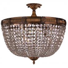  W33354B24-CL - Winchester 4-Light Antique Bronze Finish and Clear Crystal Semi Flush Mount Ceiling Light 24 in. Dia