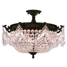  W33354F24-CL - Winchester 4-Light dark Bronze Finish and Clear Crystal Semi Flush Mount Ceiling Light 24 in. Dia x 