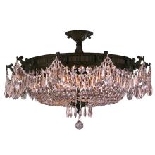  W33354F30-CL - Winchester 10-Light dark Bronze Finish and Clear Crystal Semi Flush Mount Ceiling Light 30 in. Dia x