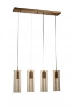  W33806MG28 - Sprite 18-Watt Matte Gold Finish Integrated LEd Crystal and Glass Tube Kitchen Island Linear Pendant