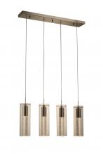  W33806MN28 - Sprite 18-Watt Matte Nickel Finish Integrated LEd Crystal and Glass Tube Kitchen Island Linear Penda