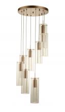  W33809MG16 - Sprite 36-Watt Matte Gold Finish Integrated LEd Crystal and Glass Tube Pendant Light 3000K 16 in. Di