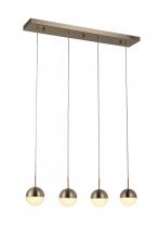  W33813MN28 - Phantasm 10-Watt Matte Nickel Finish Integrated LEd Iced Opal Acrylic Kitchen Island Linear Pendant