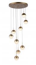  W33815MG18 - Phantasm 22.5-Watt Matte Gold Finish Integrated LEd Iced Opal Acrylic Cascade Pendant Light 3000K 18