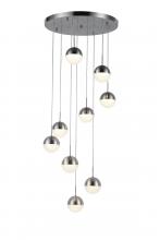  W33815MN18 - Phantasm 22.5-Watt Matte Nickel Finish Integrated LEd Iced Opal Acrylic Cascade Pendant Light 3000K