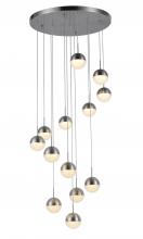  W33816MN22 - Phantasm 32.5-Watt Matte Nickel Finish Integrated LEd Iced Opal Acrylic Cascade Pendant Light 3000K