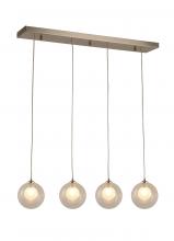 Worldwide Lighting Corp W33850MN28 - Moulin 4-Light Matte Nickel Finish Halogen / LEd Clear and Frosted Glass Ball Kitchen Island Linear 