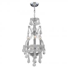  W83004C12 - Maria Theresa 4-Light Chrome Finish and Clear Crystal Chandelier 12 in. Dia x 22 in. H Mini