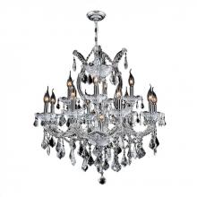 Worldwide Lighting Corp W83006C27 - Maria Theresa 13-Light Chrome Finish and Clear Crystal Chandelier 27 in. Dia x 26 in. H Two 2 Tier L
