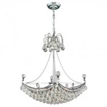  W83025C20 - Empire 6-Light Chrome Finish and Clear Crystal Umbrella Chandelier 20 in. L x 20 in. W x 20 in. H Sq