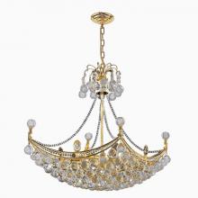  W83025G28 - Empire 8-Light Gold Finish and Clear Crystal Umbrella Chandelier 24 in. L x 16 in. W x 20 in. H Oblo