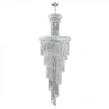  W83029C22 - Empire 22-Light Chrome Finish and Clear Crystal Spiral Cascading Chandelier 22 in. Dia x 60 in. H Me