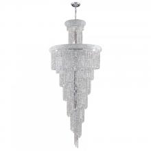 Worldwide Lighting Corp W83029C30 - Empire 28-Light Chrome Finish and Clear Crystal Spiral Cascading Chandelier 30 in. Dia x 72 in. H La