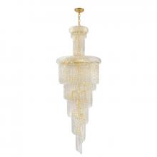  W83029G22 - Empire 22-Light Gold Finish and Clear Crystal Spiral Cascading Chandelier 22 in. Dia x 60 in. H Medi