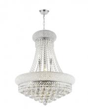  W83030C20 - Empire 12-Light Chrome Finish and Clear Crystal Chandelier 20 in. Dia x 26 in. H Round Medium