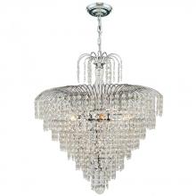  W83031C20 - Empire 7-Light Chrome Finish and Clear Crystal Chandelier 20 in. Dia x 24 in. H Round Medium