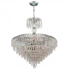  W83031C24 - Empire 14-Light Chrome Finish and Clear Crystal Chandelier 24 in. Dia x 28 in. H Round Large