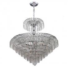  W83031C30 - Empire 14-Light Chrome Finish and Clear Crystal Chandelier 30 in. Dia x 32 in. H Round Large