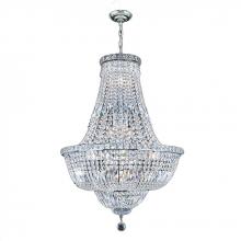  W83032C22 - Empire 15-Light Chrome Finish and Clear Crystal Chandelier 22 in. Dia x 31 in. H Round Medium