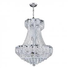  W83034C22 - Empire 11-Light Chrome Finish and Clear Crystal Chandelier 22 in. Dia x 26 in. H Round Medium