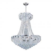  W83034C26 - Empire 15-Light Chrome Finish and Clear Crystal Chandelier 26 in. Dia x 32 in. H Round Large